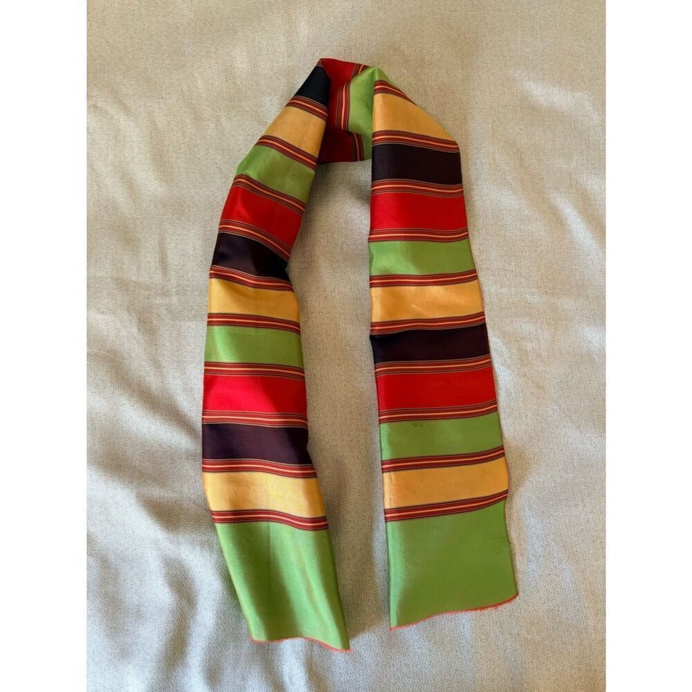Echo Silk Scarf Italy Striped Satin Men’s Unisex